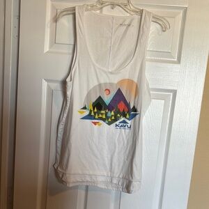Kavu women’s white graphic tank top size XL
